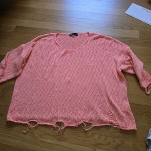French Kyss Pink Knit Sweater Sz S